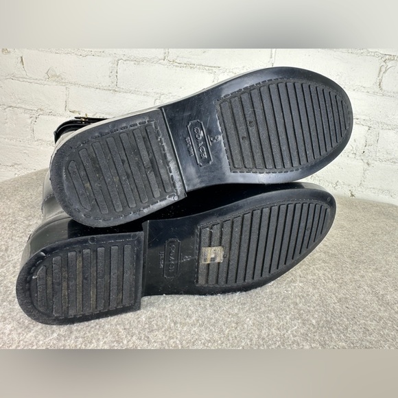 Coach Talia Tall Rain Boot in Glossy Black Women’s Size 8 - Picture 10 of 10